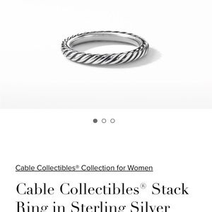 David Yurman cable stacking ring silver size 8